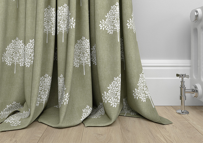 William Morris Marigold Tree Embroidery, Nettle - Made to Measure Curtains - Image 6